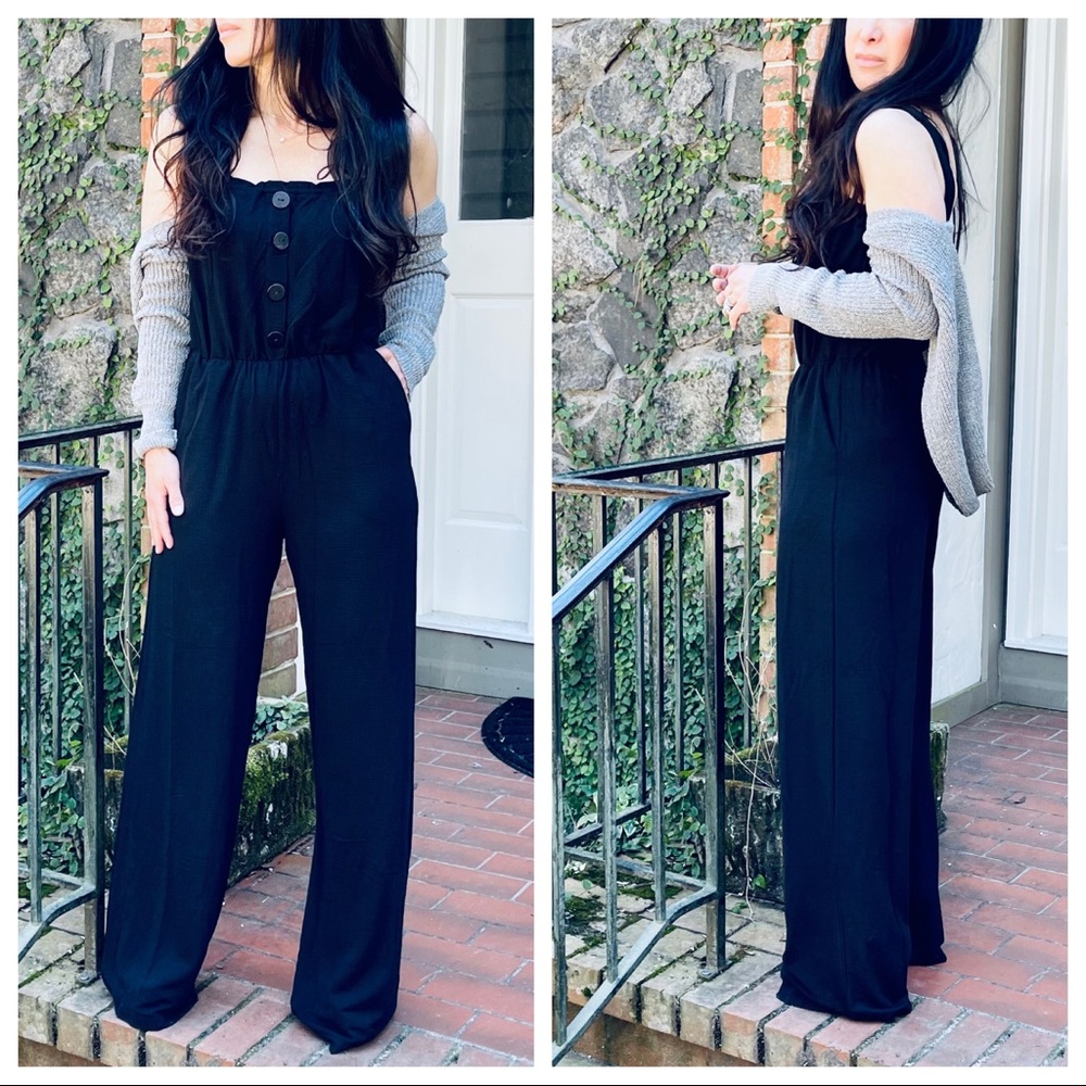 ✨LAST ONE✨Chic wide leg black jumpsuit - Picture 9 of 11
